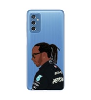 Samsung Galaxy M52 Uyumlu Lewis Hamilton Desenli Şeffaf Telefon Kılıfı