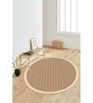 Dijital Baskılı Kaymaz Taban Yıkanabilir Yuvarlak Salon Halısı Koridor Halısı Paspas NDY-SD-443 (Kahverengi)