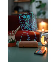 SüngerBob KareŞort 3D 16 Renk Dekoratif Led Lamba