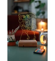 SüngerBob KareŞort 3D 16 Renk Dekoratif Led Lamba