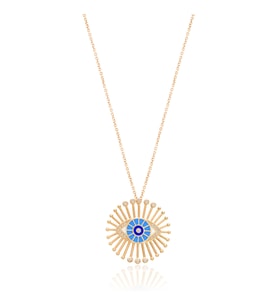 EMILIANO JEWELLERY SİLVER 925 AYAR ZİRKON TAŞLI GÖZ DESENLİ KOLYE