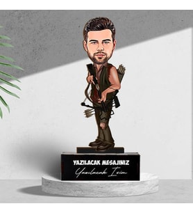 Kişiye Özel Karikatürlü Okçu Erkek Masa Biblosu