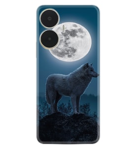 Realme C55 Kılıf Resimli Desenli Silikon Platinium Series Moon Wolf 1820
