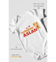 Doğuştan Aslan Kısa Kollu Bebek Body %100 Pamuk