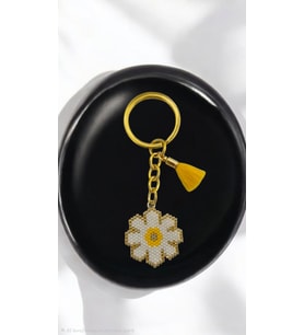 Miyuki Boncuk El Yapımı Papatya Anahtarlık/Çanta Süsü (Çok Renkli)