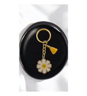 Miyuki Boncuk El Yapımı Papatya Anahtarlık/Çanta Süsü