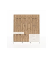 Hyperion Dolap 8 Raflı 4 Çekmeceli 3 Askılı 220x44x243 Aytaşı-Çam/Aytaşı