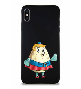 Apple iPhone XS Max Soft Premier Kapak Bayan Puff Tasarımlı Silikon Kılıf - Siyah (Şeffaf)