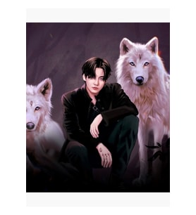 Tablo Ahşap Poster Dekoratif Bts&ordu Kurtlarıyla Jungkook Kod1156