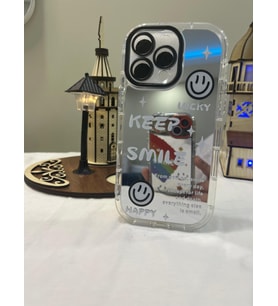 IPHONE 14 Pro Max 3d Digital Baskılı Aynalı Darbe Emici Tam Koruma Şeffaf Mika Telefon Kılıfı