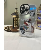 IPHONE 14 Pro Max 3d Digital Baskılı Aynalı Darbe Emici Tam Koruma Şeffaf Mika Telefon Kılıfı