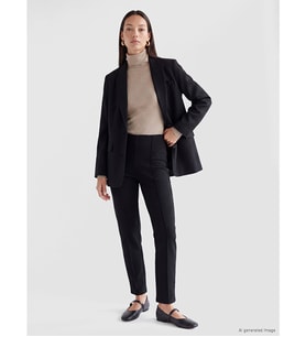 LC WAIKIKI Siyah Dar Fit Kadın Fitilli Pantolon