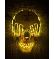 Halloween Maske Kuru kafa Işıklı Sarı Teller
