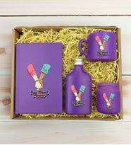 BK Gift Kişiye Özel İsimli DTF Best Friend Temalı Mor Defter & Kahve Fincanı & Kolonya & Mum Hediye Seti-5, Arkadaşa Hediye, Doğum Günü Hediyesi