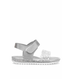 Elit ŞA-B-036-25Y Bebe Kız Çocuk Düz Sandalet Gümüş