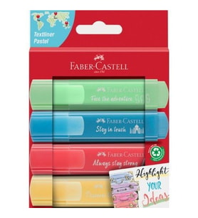 Faber Castell Fosforlu Kalem 46 Pastel Renk 4X Kart 2021