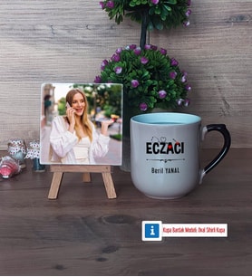 Eczacı Fotoğraflı Dekoratif Taş, Kupa Bardak Beyaz Hediye (Model 10)