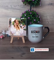Eczacı Fotoğraflı Dekoratif Taş, Kupa Bardak Beyaz Hediye (Model 10)