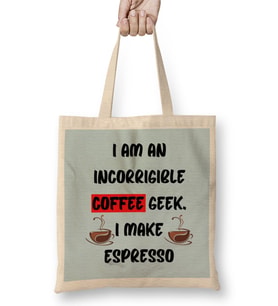 Funny Coffee Drinks Art Lover Gift Quote Bez Çanta Uzun Saplı