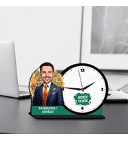Erkek Dövizciye Hediye Karikatürlü MDF Masa Saati