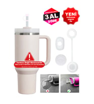 Stanley Quencher 1.18 L Uyumlu H2.0 40 Oz Uyumlu Aksusuar Set (Beyaz)