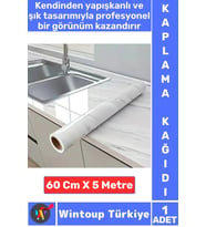 Kolay Temizlenir Isıya Dayanıklı Nem Kir Yağ Su Geçirmez Çok Şık Mermer Desenli Kaplama Kağıdı 5 Mtr