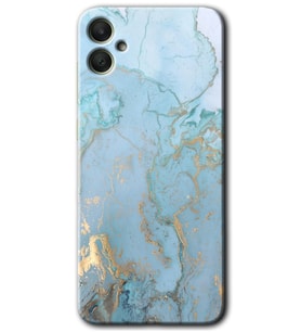 Galaxy A05 Kılıf HD Desen Baskılı Kılıf - Mavi Gold Mermer