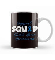 Support Squad Child Abuse Prevention Month Blue Ribbon Kupa Bardak Porselen