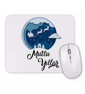 Noel Baba Arabası İle Mutlu Yılllar Mouse Pad
