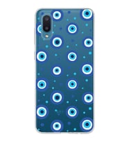 PrintiFy Samsung Galaxy A02 ile Uyumlu 1mm Slim Fit Nazar Boncuğu 1 Baskılı Şeffaf  Kılıf