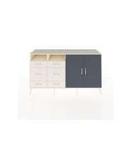 Kronos Konsol 4 Raflı 6 Çekmeceli 2 Kapaklı 176x59x99 Aytaşı-Antrasit/Aytaşı