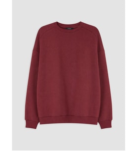 LC WAIKIKI Bordo Oversize Kadın Kalın Sweatshirt