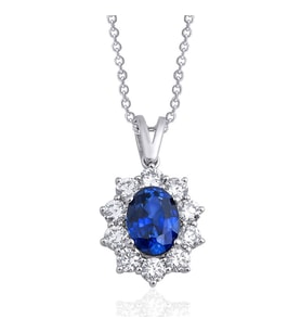2.35 Karat Safir Pırlanta Kolye