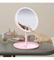 Led Işıklı Dokunmatik Masa Üstü Makyaj Aynası (Pembe)