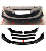 Renault Megane Mk3 Siyah Renkli Şeritli Dilli Ön Lip 4 Prç Parlak Siyah ABS 2009 - 2016