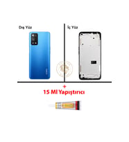 Oppo A55 Mavi Uyumlu Orta Kasa + B7000 Yapıştırıcı Full Kasa Kapak Gövde Housing