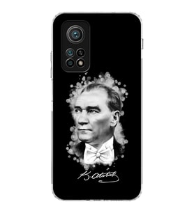 Xiaomi Mi 10T Pro  Kamera Korumalı Kapak Atatürk Tasarımlı Şeffaf  Kılıf