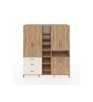 Kronos Dolap 13 Raflı 3 Çekmeceli 6 Kapaklı 220x59x243 Çam-Çam/Aytaşı