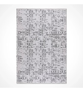 Makine Kaymaz Yıkanabilir Gri Geometrik Triko Salon Halısı Mutfak Halısı Koridor Halısı Yolluk LN02K