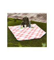 Outdress Suya Dayanıklı Çok Amaçlı Piknik Örtüsü 150 X150 Cm Açık Pembe  Beyaz Ekose