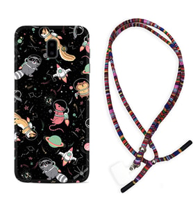 Samsung J6 Plus J7 Prime J7 Pro M20 Kılıf Boyun Asklı Rasta Silikon Planet Animals 1771