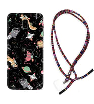 Samsung J6 Plus J7 Prime J7 Pro M20 Kılıf Boyun Asklı Rasta Silikon Planet Animals 1771