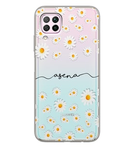 Huawei Papatyalar Tasarımlı Şeffaf Telefon Kılıfı