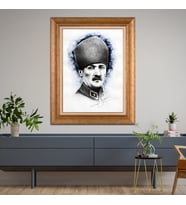 Altın Varaklı Paspartulu Çerçeveli Tablo hb493