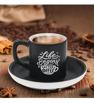 BK Gift Kişiye Özel Coffe Tasarımlı Siyah Renk Türk Kahvesi Fincanı-12, Arkadaşa Hediye, Sevgiliye Hediye, Yıl Dönümü Hediyesi