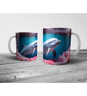 Pixxa Yunus Dolphin Optik İllüzyonlu Kupa Bardak Model 6