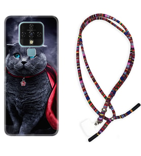Tecno Camon 16 18P Pova Kılıf Boyun Asklı Rasta Silikon Super Cat 1666