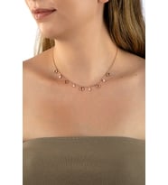 Rose Altın Kaplama 925 Ayar Gümüş Damla Ve Nal Figürlü Şans Kolyesi (Rose - Gold)