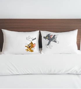 BK Gift Eğlenceli Kedi Tasarımlı Pamuklu 2’li Yastık Kılıfı Seti-4 50x70cm , Sevgiliye Hediye, Ev Hediyesi, Tasarım Ev Tekstili