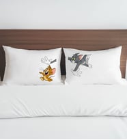 BK Gift Eğlenceli Kedi Tasarımlı Pamuklu 2’li Yastık Kılıfı Seti-4 50x70cm , Sevgiliye Hediye, Ev Hediyesi, Tasarım Ev Tekstili